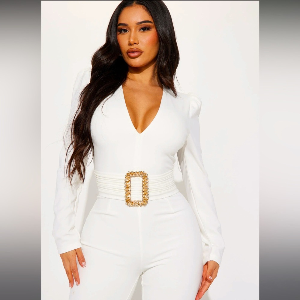 Bailey embellished jumpsuit- white